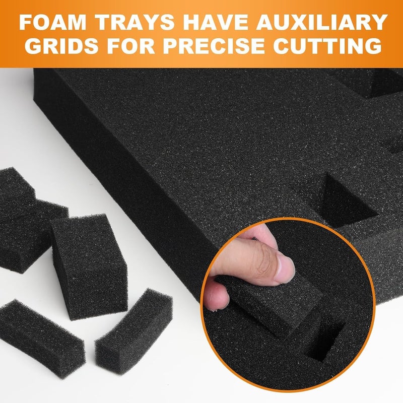 Eunice 4Pcs 16 x 12 x 0.4 Inch Polyurethane Foam Sheets & 4Pcs 16 x 12 x 2 Inch Cuttable Foam Inserts for Cases, Packing Foam Pads for Tool Box, Camera Storage and Crafts - Image 4